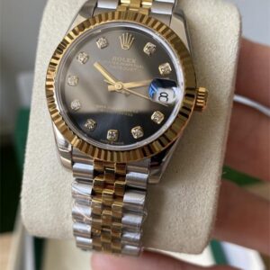 Rolex Datejust 41 126333 Yellow Rolesor Slate Diamond Dial Fluted Bezel Jubilee Bracelet Watch
