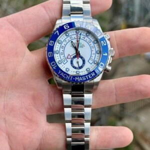 Rolex Yacht-Master II 116680 White Dial 44mm Oystersteel Blue Cerachrom Bezel Watch
