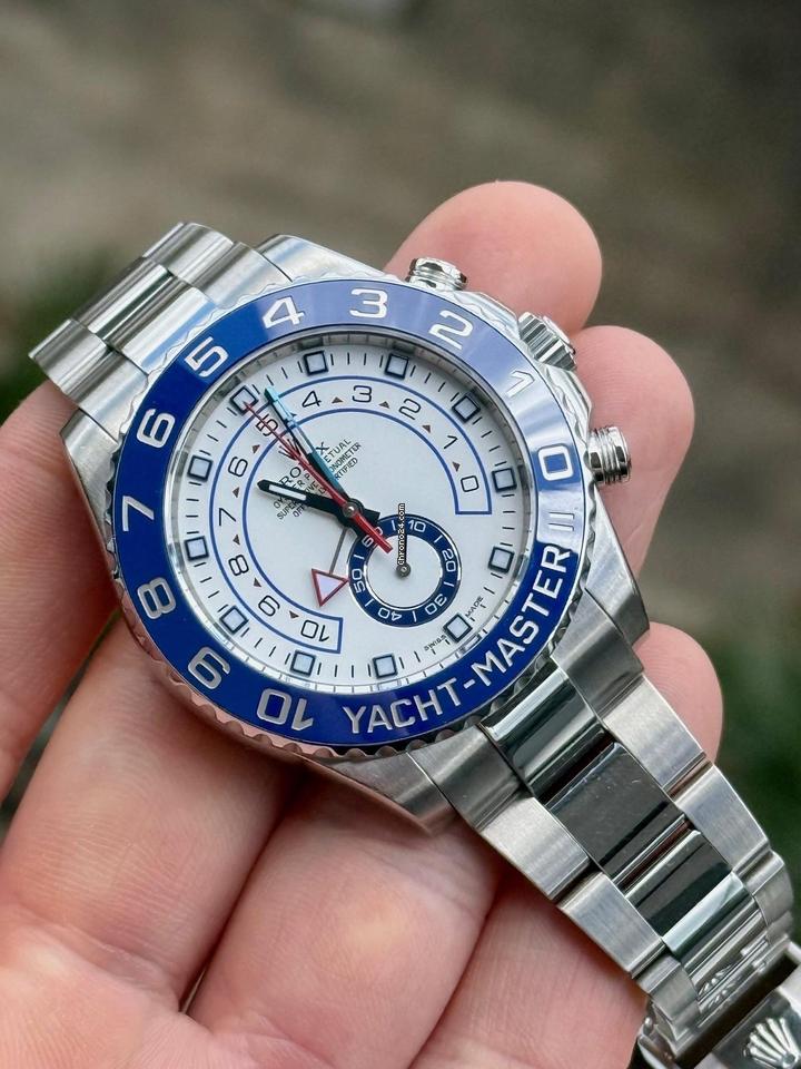 Rolex Yacht-Master II 116680 White Dial 44mm Oystersteel Blue Cerachrom Bezel Watch – Bild 6