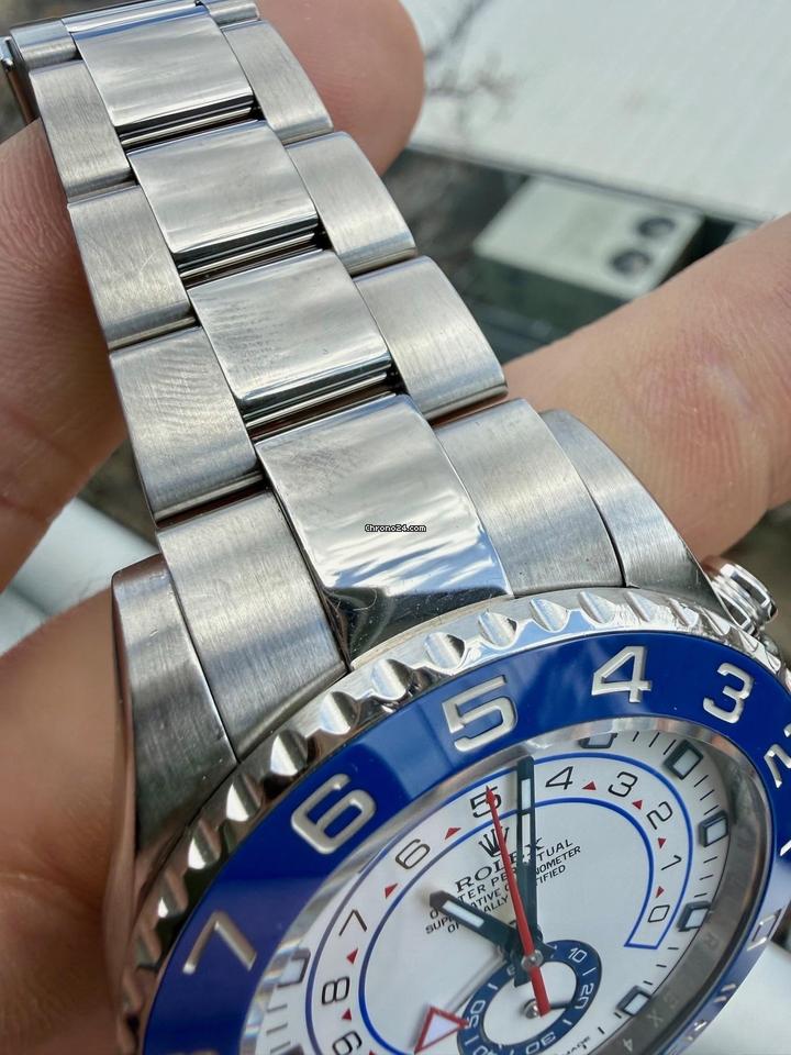 Rolex Yacht-Master II 116680 White Dial 44mm Oystersteel Blue Cerachrom Bezel Watch – Bild 5