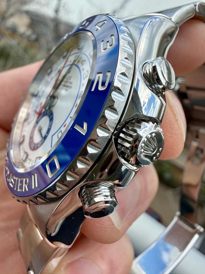 Rolex Yacht-Master II 116680 White Dial 44mm Oystersteel Blue Cerachrom Bezel Watch – Bild 4