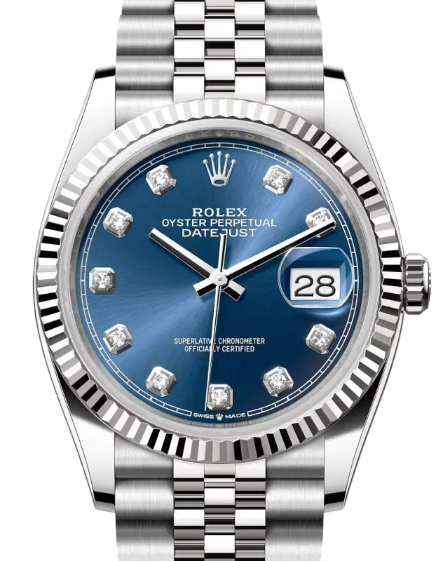 rolex-datejust-36-white-gold-steel-blue-diamond-dial-fluted-bezel-jubilee-bracelet-126234