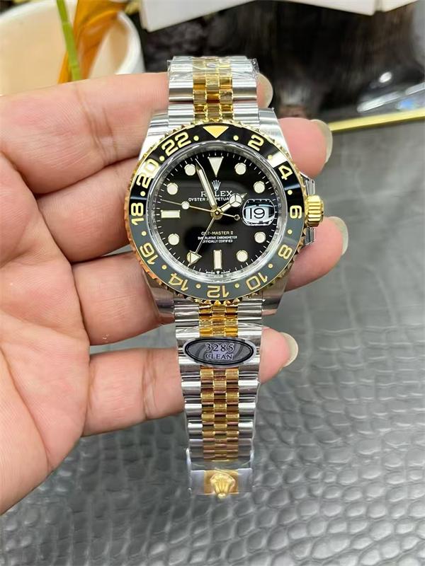 Rolex GMT-Master II 40mm 126713GRNR Yellow Rolesor Black Dial Grey Black Cerachrom Bezel Jubilee Bracelet Watch