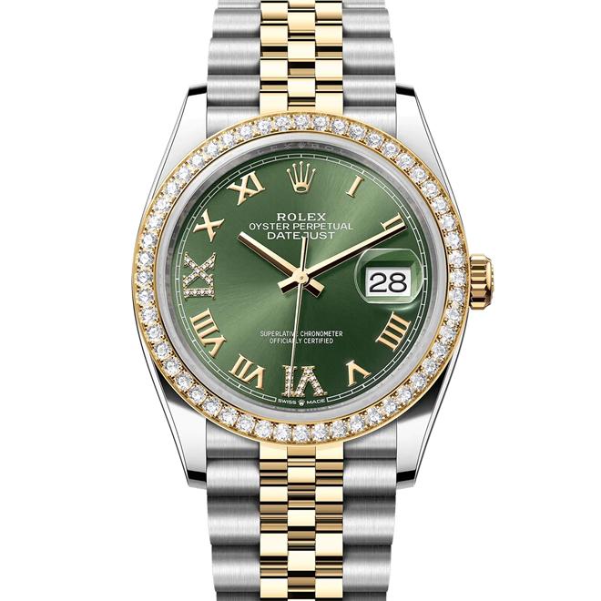 Rolex Datejust 36 126283RBR olive green diamond dial