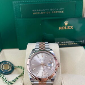 Rolex Datejust 41 Oystersteel and Everose Gold White Dial