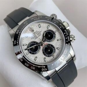 Daytona-Inspired 116519LN Style Oysterflex White Dial Black Ceramic Bezel Chronograph Watch